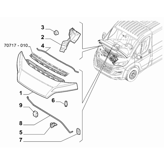 FIAT Ducato 2021-Present Engine Compartment Lid Rod
