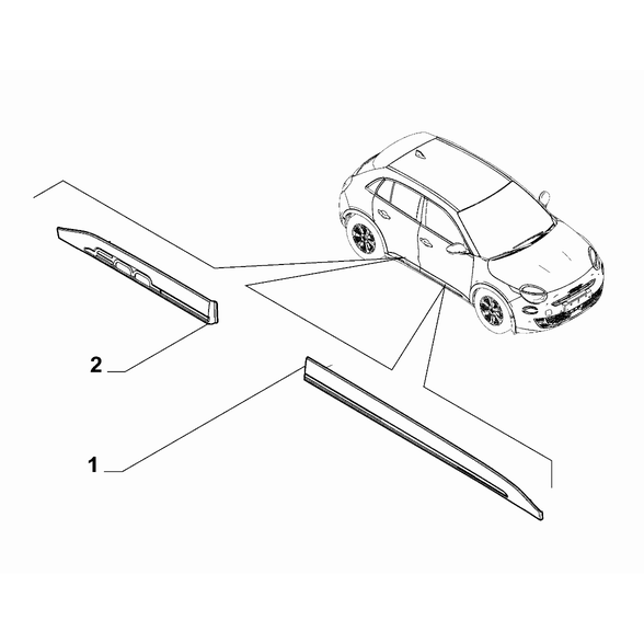 FIAT 600 2023-Present Outer Trim Mouldings Moulding