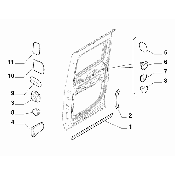 FIAT Doblo 2011-2022 Sliding Doors Seal Gasket