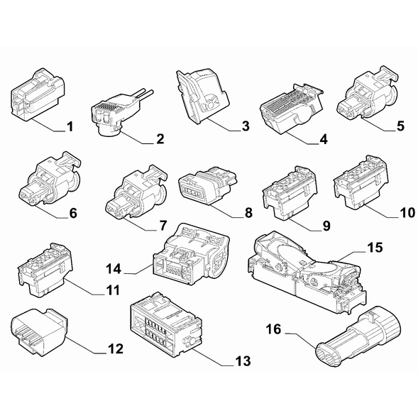 FIAT 500 2016-Present Cable Assembly Connectors Connector Kit