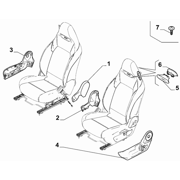 FIAT Abarth 500e 2023-Present Front Seats Covering
