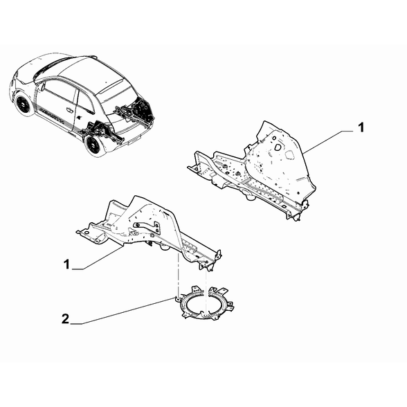 FIAT Abarth 500e 2023-Present Floor Pannel Side Member