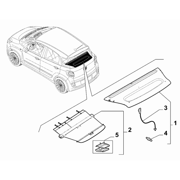 FIAT 500L 2012-2022 Interior Trim Curtain