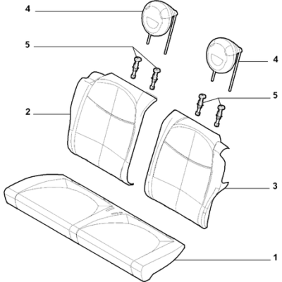 FIAT 500 2016-Present Rear Seat Lining Back Lining