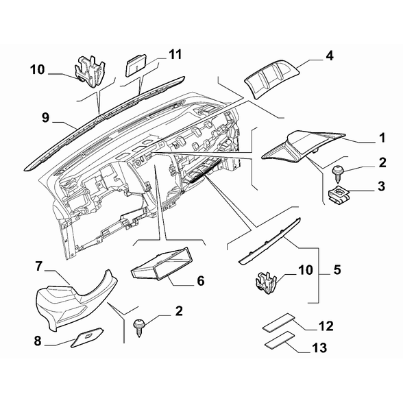 FIAT Doblo 2011-2022 Instrument Panel Clip