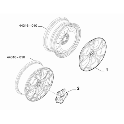 FIAT 500X 2016-Present Wheels Cap