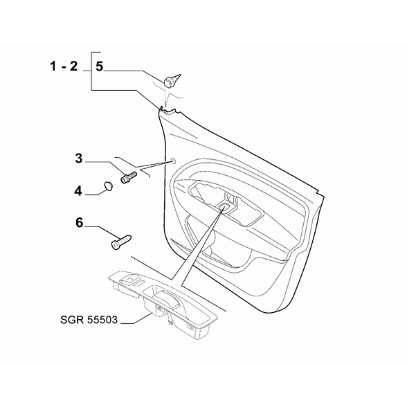 FIAT Doblo 2011-2022 Interior Panels For Front Side Doors Screw