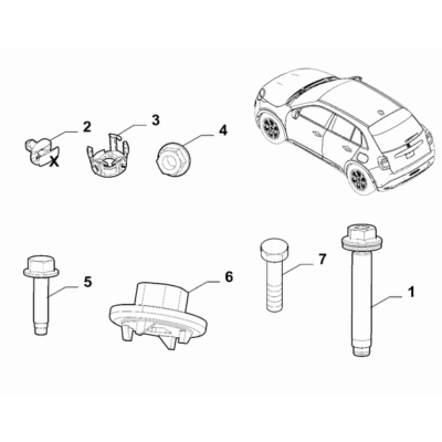 FIAT 600 2023-Present Cable Set Fixings Rivet