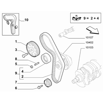 FIAT Abarth Punto Evo 2010-2013 Camshaft Drive Kit