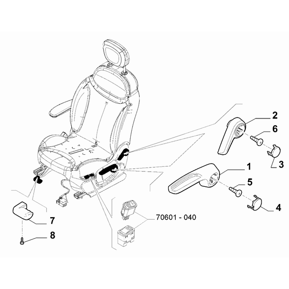 FIAT 500L 2012-2022 Front Seats Screw