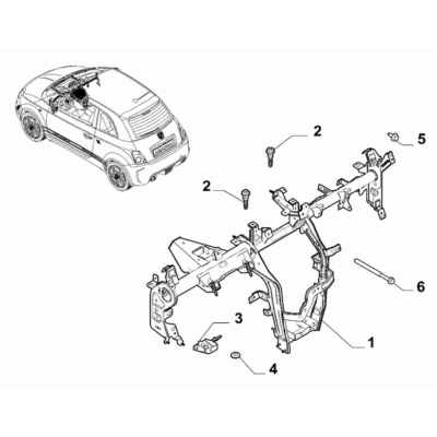 FIAT Abarth 500e 2023-Present Bodyshell,Structure (Front Part) Bracket