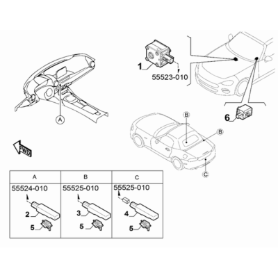FIAT 124 Spider 2017-2020 Centralized Grip Control Clip
