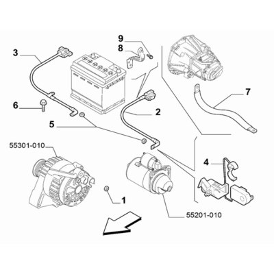 FIAT Abarth 695 2012-Present Battery Electric Cable