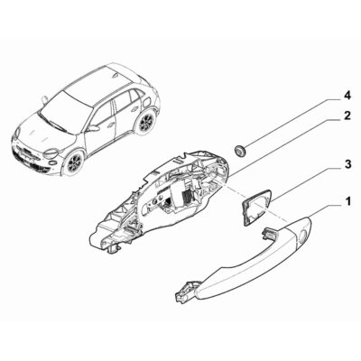 FIAT 600 2023-Present Side Front Doors Seal Gasket