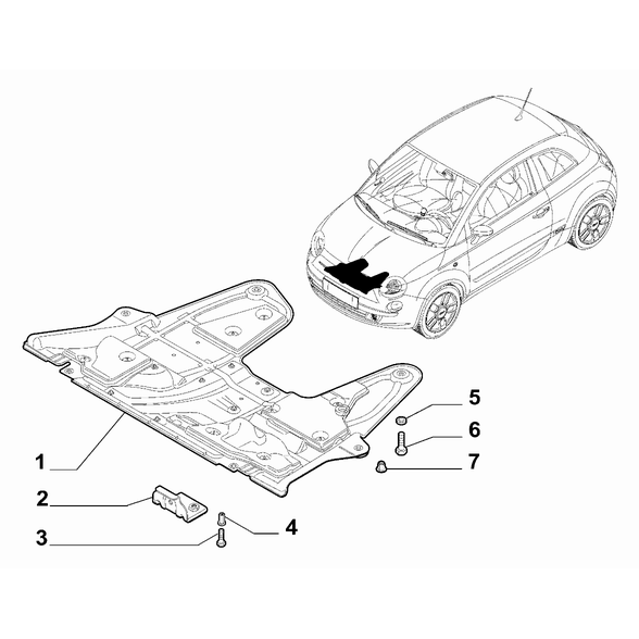 FIAT 500 2016-Present Frame Guards Bracket