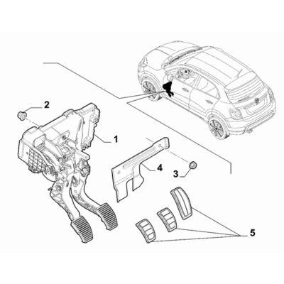 FIAT 500X 2016-Present Foot Brake Control Bracket