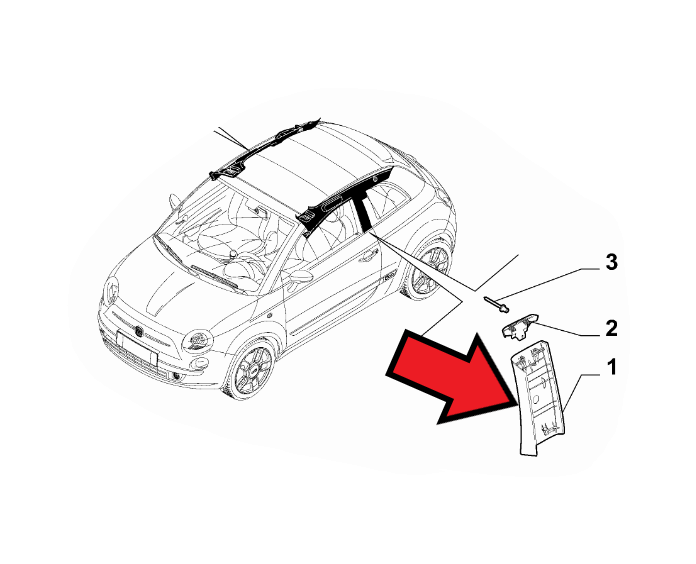 FIAT 500L 2012-2022 Front Passenger B-Pillar Trim