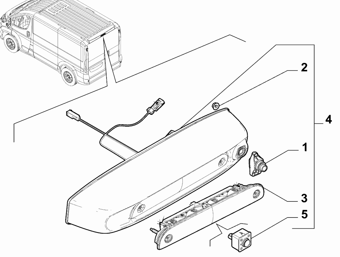 FIAT Ducato 2021-Present High Level Brake Lamp With Camera