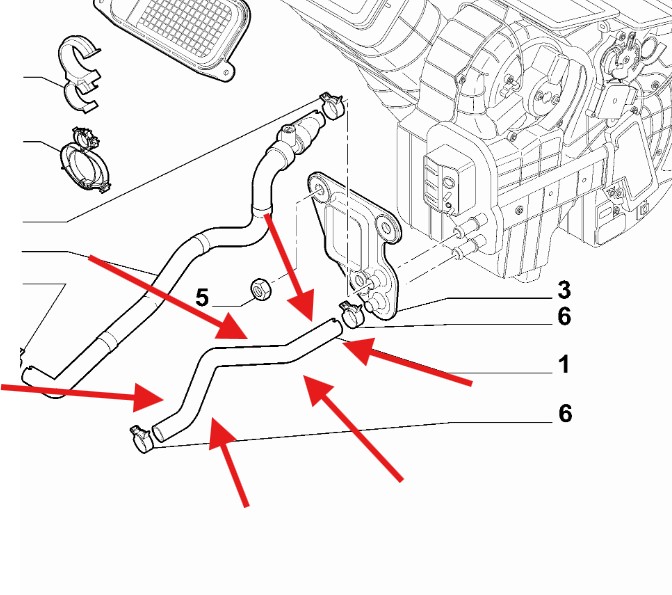 FIAT 500 2007-2016 Heater Matrix Inlet Pipe