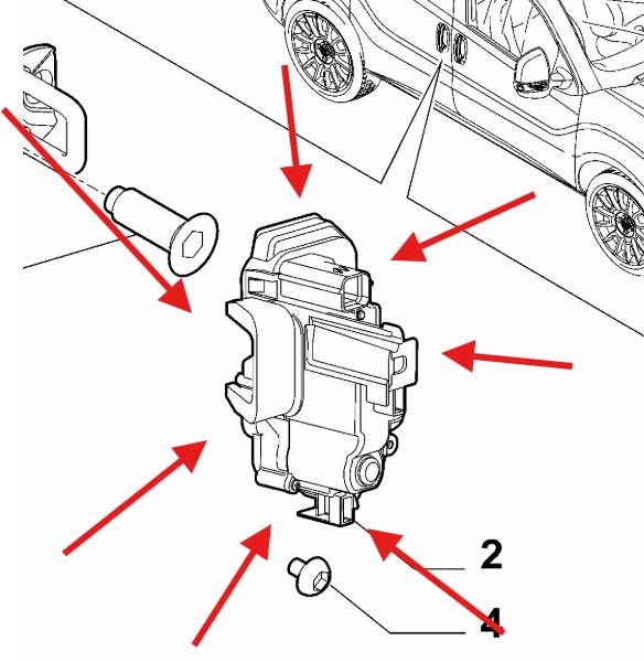 FIAT Doblo 2011-2022 Passenger Rear Door Lock