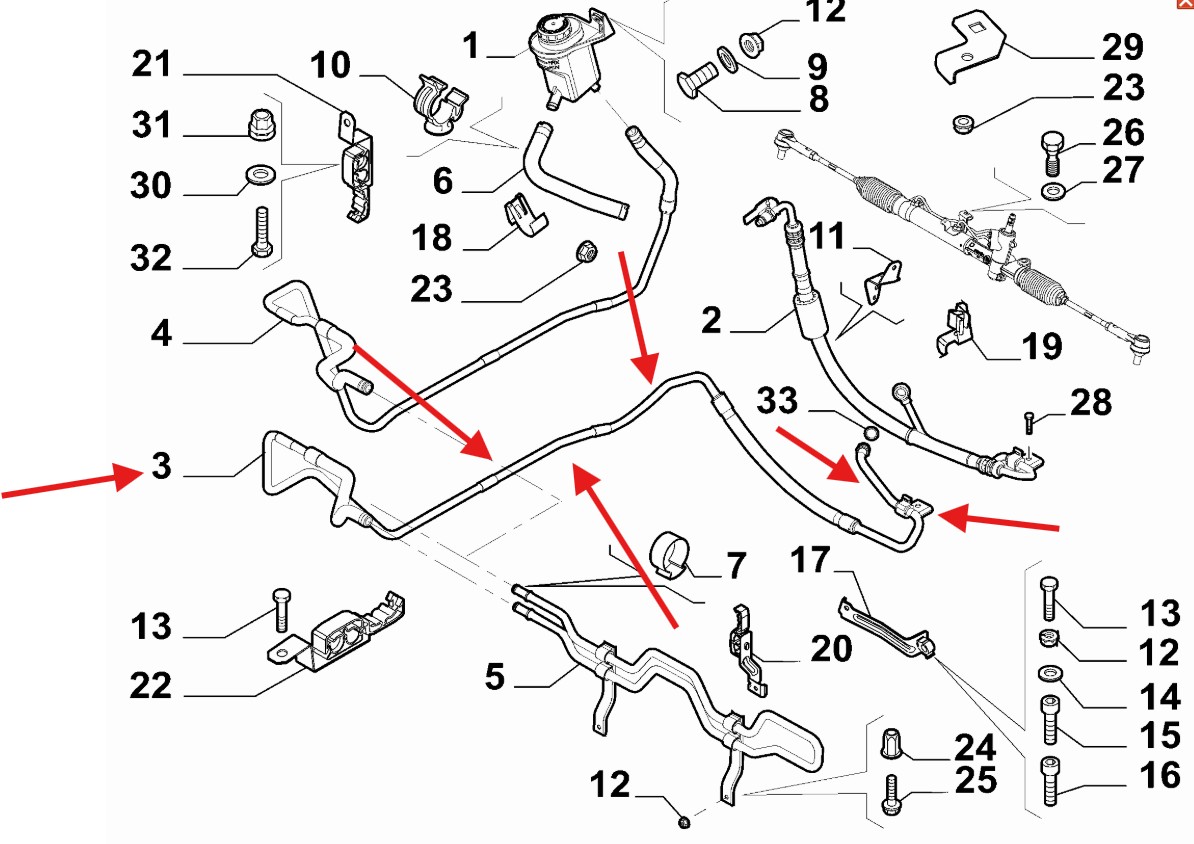 FIAT Doblo 2011-2022 Power Steering Pipe
