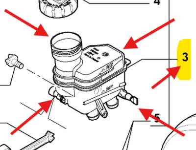 FIAT 500 2016-Present Brake Fluid Reservoir