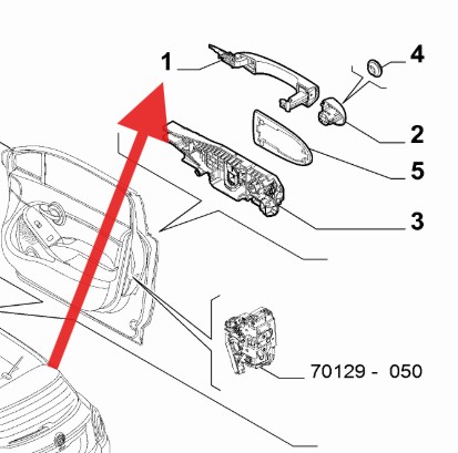 FIAT 500X 2016-Present Drivers Door Handle
